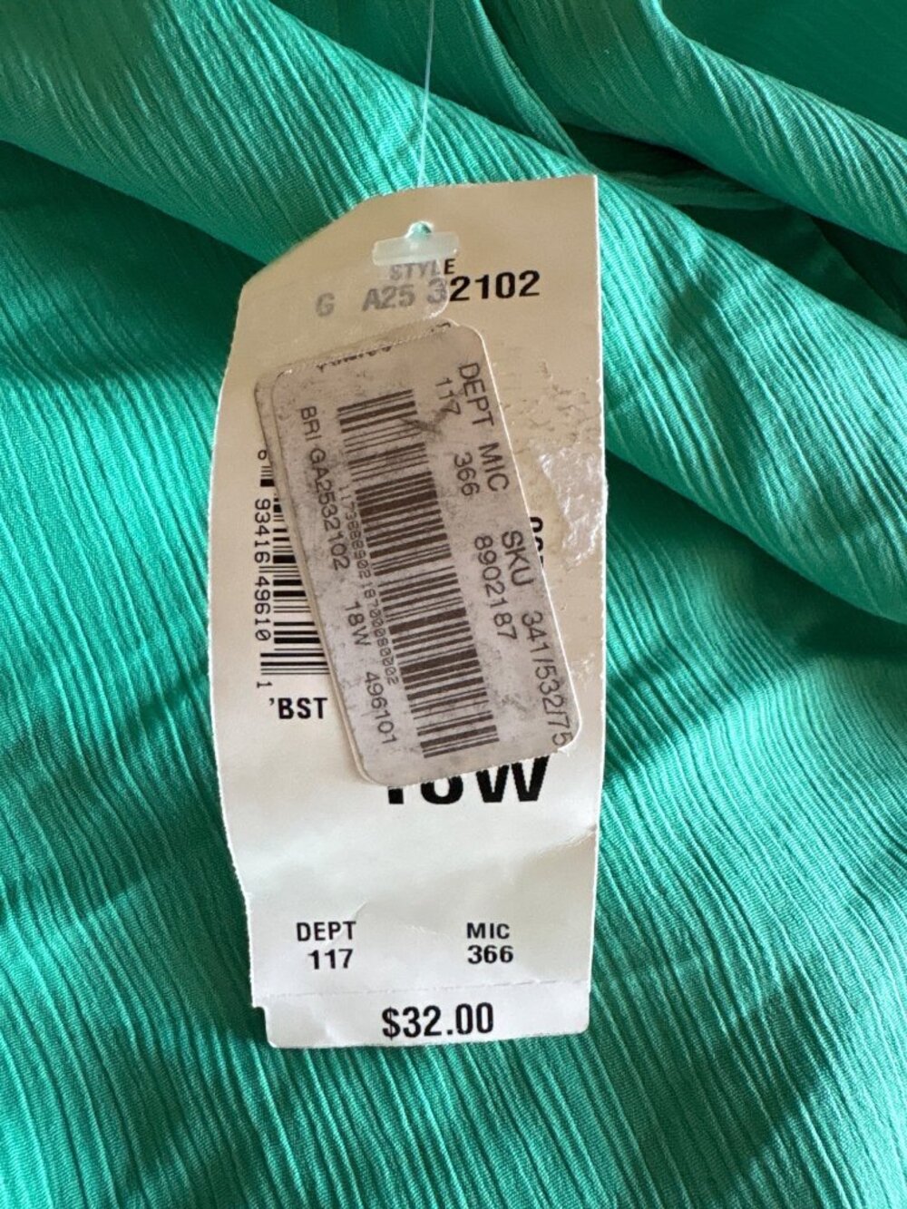 Allison Daley Green Pull-On Crinkle Knit Womens Pants Size 18W Made In Canada - Picture 8 of 9